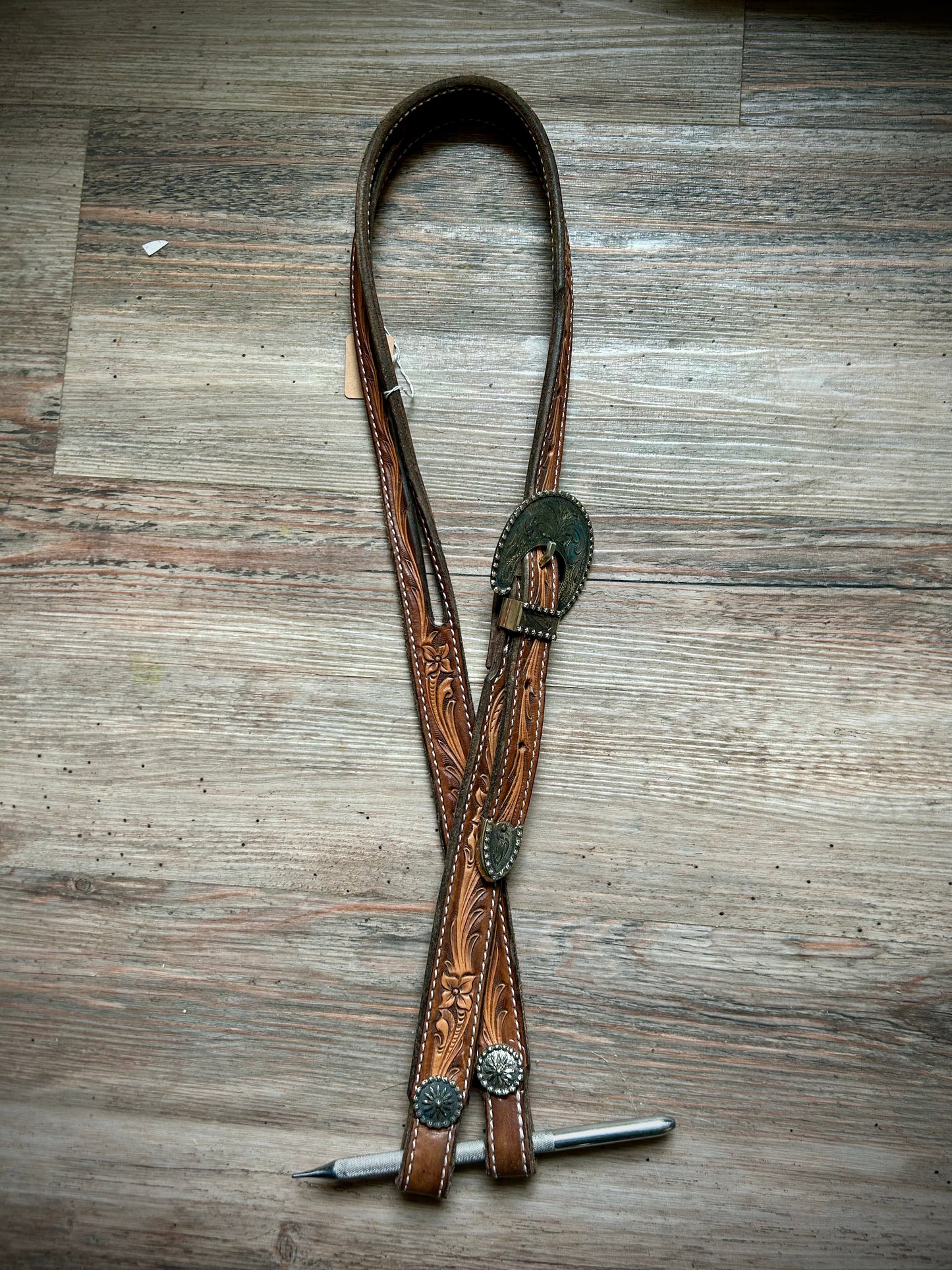 Floral Tooled Split-Ear Headstall