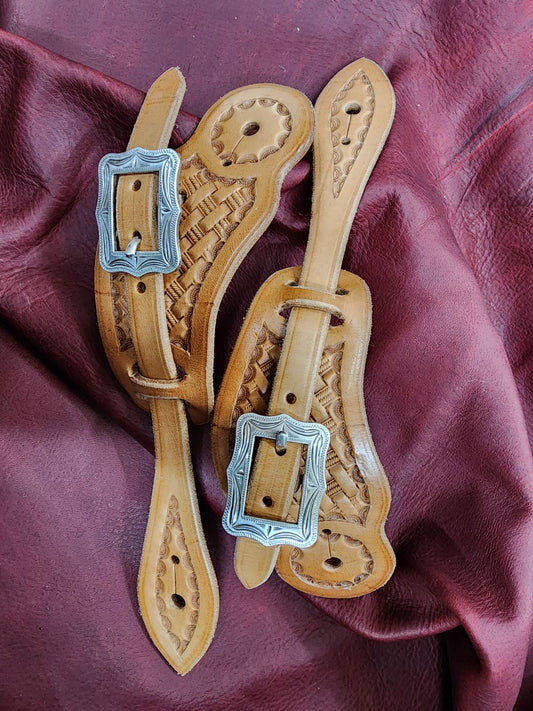 Basket-stamped Buckaroo Spur Straps