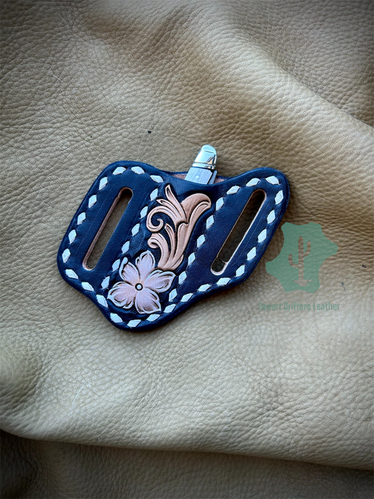 Black/White Floral Sheath & Knife